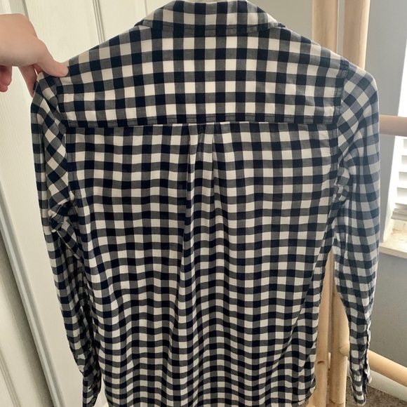 J Crew Navy & White Gingham Button Down - Picture 2 of 5